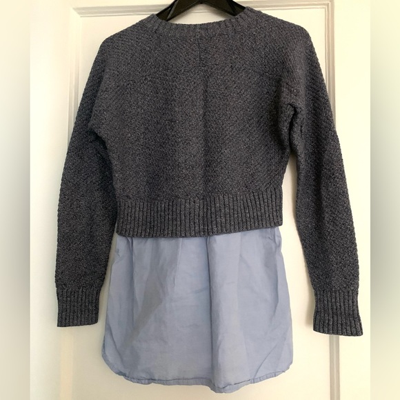 Banana Republic - Blue cropped crew neck sweater with cotton bottom - si… - Picture 2 of 8